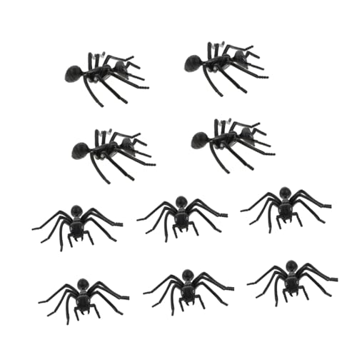 FUNOMOCYA 10 Stück Teiliges Realistische Schwarze Plastikameisen Täuschend Echte Insektenattrappen für Halloween Dekoration und Aprilscherze Lebensechte Ameisenfiguren zum Streichen und von FUNOMOCYA