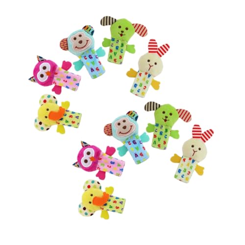 FUNOMOCYA 10 Stück Teiliges Set Weiche Tier Handpuppen für Fingerpuppe aus Hautfreundlichem Material für Kleinkinder Kindergarten zum Geschichten Erzählen und Spielerischem Lernen von FUNOMOCYA
