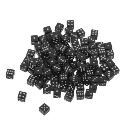 FUNOMOCYA 100 Stück Mini Schwarze Würfel Kleine Spielwürfel Aus Kunststoff Für Brettspiele Partyspiele Mit Klar Sichtbaren Punkten Vielseitig Für Lernen Und Unterhaltung von FUNOMOCYA
