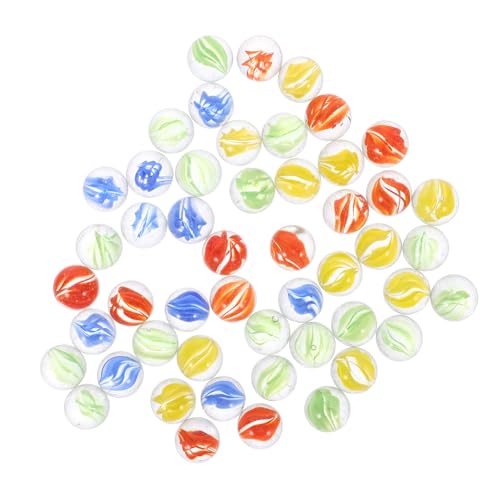 FUNOMOCYA 100 Stück Teiliges Bunter Glasmurmeln mit Leuchtenden Mustern Dekorative Glasperlen für Aquarium Schmetterlingsfutterspender Basteln Vasenfüllung Sicheres Glasspielzeug von FUNOMOCYA