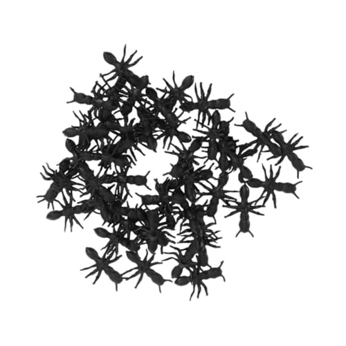 FUNOMOCYA 100 Stück Teiliges Halloween Deko Simulation Ameisen aus Kunststoff Realistische Wiederverwendbare Streichspielzeuge für Gruselige Partydekoration und Themenveranstaltungen von FUNOMOCYA