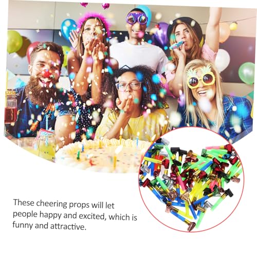 FUNOMOCYA 100 Stück Teiliges Partygebläse Bunte Jubelhörner Laut und Lustig aus Sicherem Material als Geburtstagsgastgeschenke und Partyzubehör für Fröhliche Feierlichkeiten von FUNOMOCYA