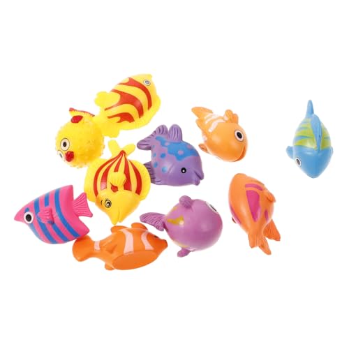 FUNOMOCYA 10Stücke Mini Fisch Figuren Kunststoff Tierfiguren für Aquarium Bunte Miniatur Meerestierskulpturen zur Dekoration für Schreibtisch Garten und Puppenhaus von FUNOMOCYA