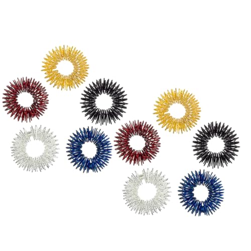 FUNOMOCYA 12 Stück Akupressur Finger Massageringe Teiliges aus Stahl mit Farben für Durchblutung Stressabbau und Fingermassage bei Müdigkeit und Konzentrationssteigerung FUNOMOCYA 12 Stück Akupressur Finger Massageringe Teiliges aus Stahl mit Farben für Durchblutung Stressabbau und Fingermassage bei Müdigkeit und Konzentrationssteigerung von FUNOMOCYA