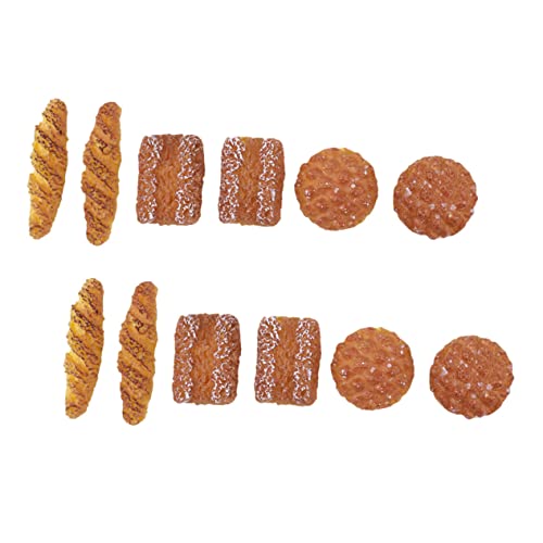 FUNOMOCYA 12 Stück Mini -kuchenmodell Mini-brotspielzeug Miniatur-puppenhaus-küchen-backzubehör Simulierte Bäckereistütze Harz von FUNOMOCYA