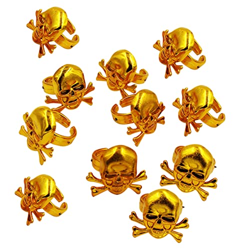 FUNOMOCYA 12 Stück Piratenringe Piratenschmuck Halloween Geburtstagsparty Dekorationen Goldener Ring Piraten Dekorationsringe Szene Kinderringe Halloween Kostümschmuck Der FUNOMOCYA 12 Stück Piratenringe Piratenschmuck Halloween Geburtstagsparty Dekorationen Goldener Ring Piraten Dekorationsringe Szene Kinderringe Halloween Kostümschmuck Der von FUNOMOCYA