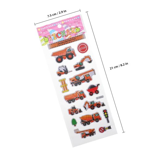 FUNOMOCYA 12 Stück Teiliges Aufkleber Set Baustellenfahrzeuge Bagger und Trucks Sticker für Jungen und Mädchen Starke Haftung Verschiedene Designs Sichere Bastelsticker für Spiel und von FUNOMOCYA