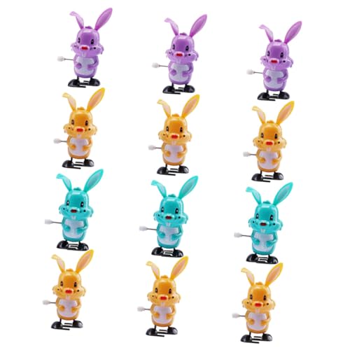 FUNOMOCYA 12 Stück Teiliges Aufziehspielzeug Hase Wind up Osterhasen für Langlebig Kunststoff für Ostern Party Mitgebsel und Reisespaß von FUNOMOCYA