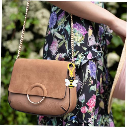 FUNOMOCYA 12 Stück Teiliges Bienen Schlüsselanhänger mit Niedlichem Bienen Anhänger Strapazierfähig und Modisch als Taschenanhänger für Rucksack Handtasche Partygeschenk Zufällige Farbe von FUNOMOCYA