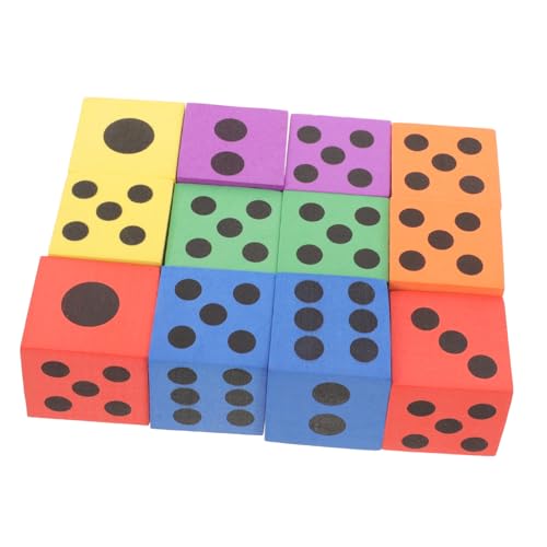 FUNOMOCYA 12 Stück Teiliges Bunte Eva Schaumwürfel Groß Sichere Spielwürfel für Lernspiele Unterricht Outdoor und Reisen Vielseitige Würfel für Gemeinschaftsspiele und Zufällige Farbe von FUNOMOCYA