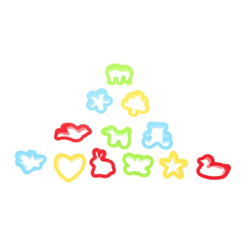 FUNOMOCYA 12 Stück Teiliges Clay Modellier Set Bunte Kunststoff Formen DIY Prägeschablonen Tiermotive Sicherer Kunststoff Geeignet für Kreatives und Tonmodellierung von FUNOMOCYA