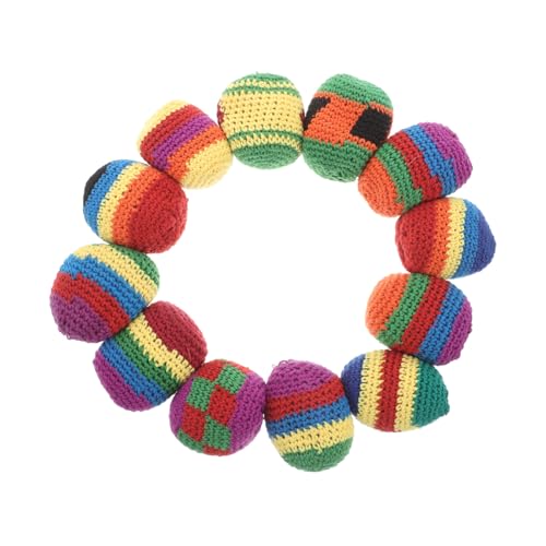 FUNOMOCYA 12 Stück Teiliges Gehäkeltes Jonglier für Wurfsäckchen aus Handgestricktem Garn Motorikförderndes für Indoor und Outdoor für Fantasievolles und Koordination von FUNOMOCYA