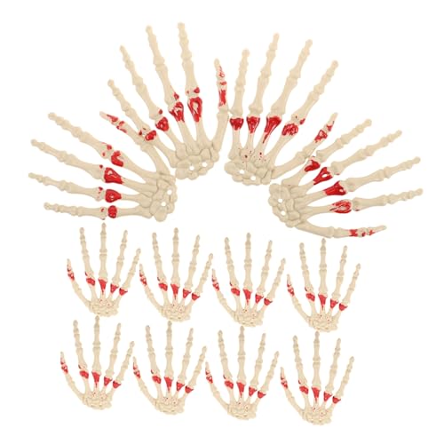 FUNOMOCYA 12 Stück Teiliges Halloween Skelett Hand Deko Realistische Abgetrennte Kunststoff Hände für Gruselhütte Escape Friedhof Outdoor Party Scherzartikel und Gruselige Party Accessoires von FUNOMOCYA