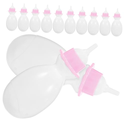 FUNOMOCYA 12 Stück Teiliges Mini Babyflaschen aus Robustem Kunststoff Kindgerechte Puppenzubehör für Mädchen Bruchsicher und Farbecht zum Rollenspiel Feinmotorik von FUNOMOCYA