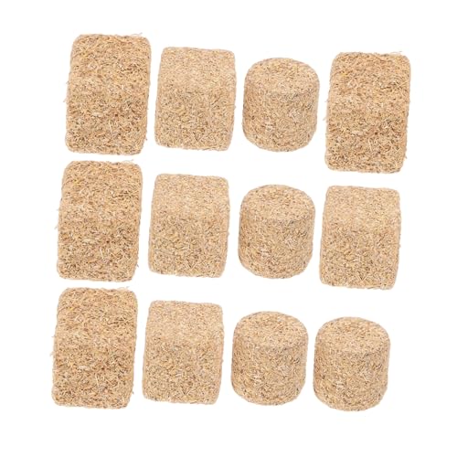 FUNOMOCYA 12 Stück Teiliges Mini Heuballen Dekorative Strohballen in Verschiedenen Formen und Farben Realistische Miniatur Bauernhof Dekoration für Puppenhaus Garten Landschaft und DIY von FUNOMOCYA