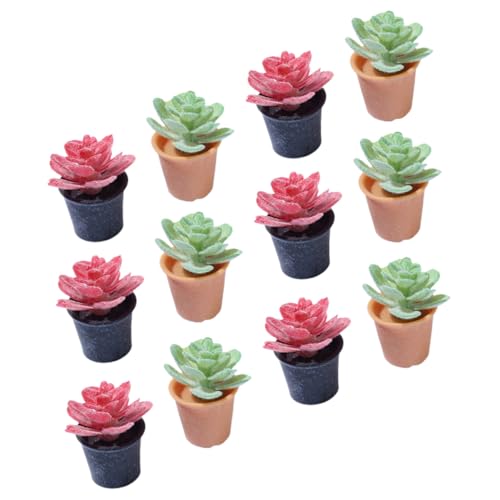 FUNOMOCYA 12 Stück Teiliges Miniatur Bonsai Künstliche Topfpflanzen für Puppenhaus Dekoration Kleine Miniaturpflanzen für Mini gärten Schreibtisch Fensterbankdeko von FUNOMOCYA