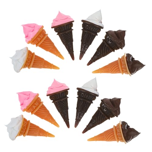 FUNOMOCYA 12 Stück Teiliges Miniatur-Eiscreme-dekor aus Resin Realistische Mini-eiscremefiguren für Puppenhaus Vielseitige Kleine Dessertornamente zur Detailreichen von FUNOMOCYA