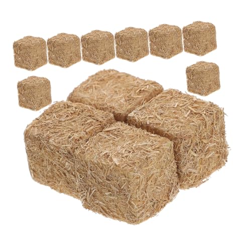 FUNOMOCYA 12 Stück Teiliges Miniatur Gras stapel Quadratisch Realistische Garten deko für Puppenhäuser Wetterfeste Szene Heuhaufen Handliche DIY Landschaftsmodelle von FUNOMOCYA