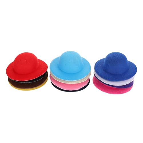 FUNOMOCYA 12 Stück Teiliges Miniatur Puppenhut Bunte Kleine Filzhüte Bastelzubehör für DIY Puppenhaus Deko Geschenk Geburtstag Weihnachten von FUNOMOCYA