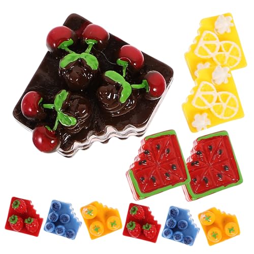 FUNOMOCYA 12 Stück Teiliges Miniatur Resin Kuchen Realistische DIY Dessert Modelle Langlebig und Detailreich für Handyzubehör und Haarklammern Vielseitiges Bastelmaterial für Puppenhäuser von FUNOMOCYA