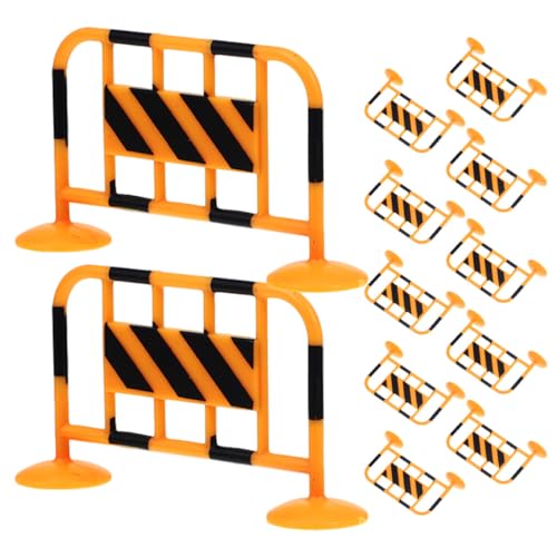 FUNOMOCYA 12 Stück Teiliges Miniatur Verkehrsabsperrungs Realistische Straßenbarrieren in Leuchtendem Orange Leichte Miniaturabsperrungen für Stadt Sandtisch Dekoration für Modellbau und von FUNOMOCYA