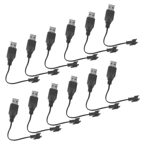 FUNOMOCYA 12 Stück Teiliges USB Ladekabel Kurz für Elektrische Spielzeuge und Bubble Machine Kompatibler Power Adapter für Rc Auto Zubehör Schnelles und Langlebiges USB Ladegerät von FUNOMOCYA