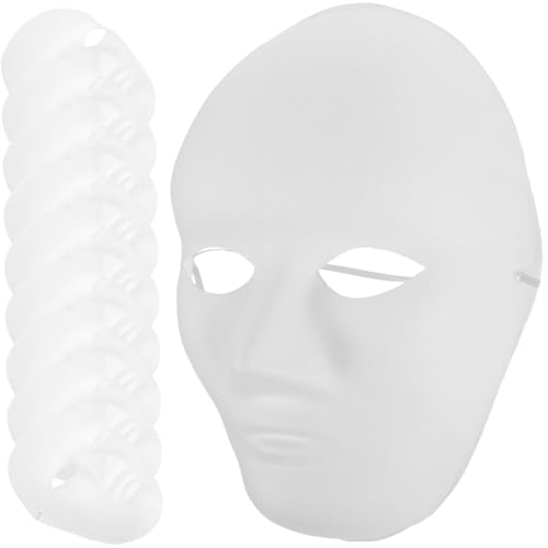 FUNOMOCYA 12 Stück Teiliges Weiße Papiermaske für Damen DIY Bemalbare Halloween Kostümmaske mit Elastischem Band Atmungsaktive Vollgesichtsmaske für Karneval Maskenball Cosplay und Party FUNOMOCYA 12 Stück Teiliges Weiße Papiermaske für Damen DIY Bemalbare Halloween Kostümmaske mit Elastischem Band Atmungsaktive Vollgesichtsmaske für Karneval Maskenball Cosplay und Party von FUNOMOCYA