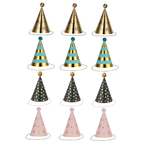 FUNOMOCYA 12 Stück Teiliges und Erwachsene Geburtstagsparty Papierhüte mit Edlem Goldfoliendruck Kreative Cartoon Papierkappen als Foto Requisiten und Stilvolle Partydekoration FUNOMOCYA 12 Stück Teiliges und Erwachsene Geburtstagsparty Papierhüte mit Edlem Goldfoliendruck Kreative Cartoon Papierkappen als Foto Requisiten und Stilvolle Partydekoration von FUNOMOCYA