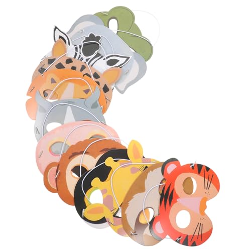 FUNOMOCYA 12St Dschungeltiermaske Tier-Cosplay-Maske Kostümmasken Cosplay-Partymaske the hallow halloween schmücken Cartoon-Tiermaske Maske im Tierdesign Papier Requisiten von FUNOMOCYA