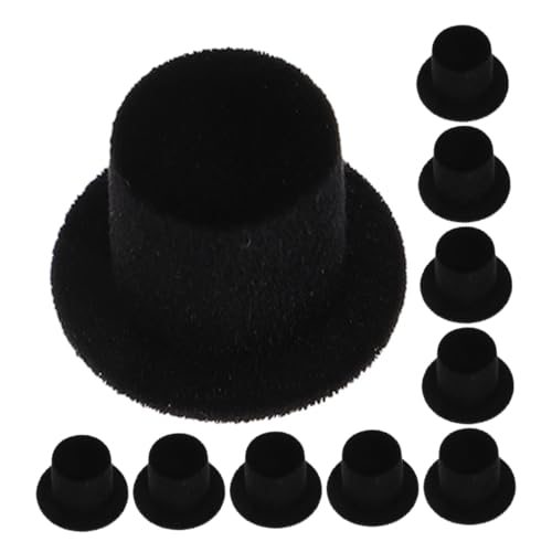 FUNOMOCYA 15 Stück Teiliges Miniatur Zylinderhut aus Flockiertem Harz Puppenhut Dekoration für DIY Bastelarbeiten Puppen und Schneemann Zubehör für Weihnachts und Halloween Dekorationen von FUNOMOCYA