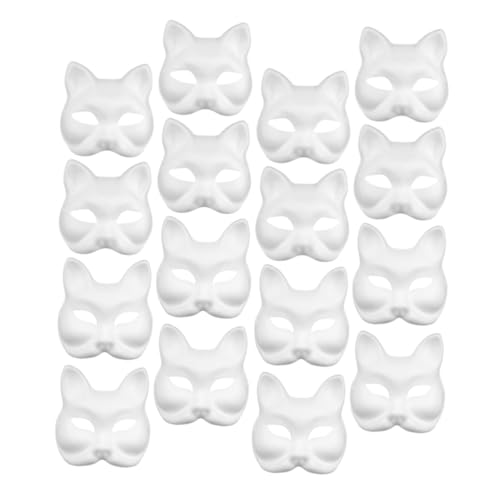 FUNOMOCYA 16 Stück Teiliges DIY Blanko Tiermasken aus Ungiftigem Papierpulp Weiße Bastelmasken zum Bemalen und Gestalten Leichte Kindermasken für Halloween Karneval Geburtstagsfeiern und von FUNOMOCYA