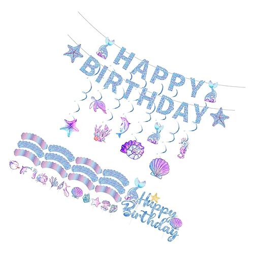 FUNOMOCYA 1Satz Meeres Themen Dekoration Banner Große und Kleine Kuchenspieße für Unterwasserwelt Party Deko für Feiern FUNOMOCYA 1Satz Meeres Themen Dekoration Banner Große und Kleine Kuchenspieße für Unterwasserwelt Party Deko für Feiern von FUNOMOCYA
