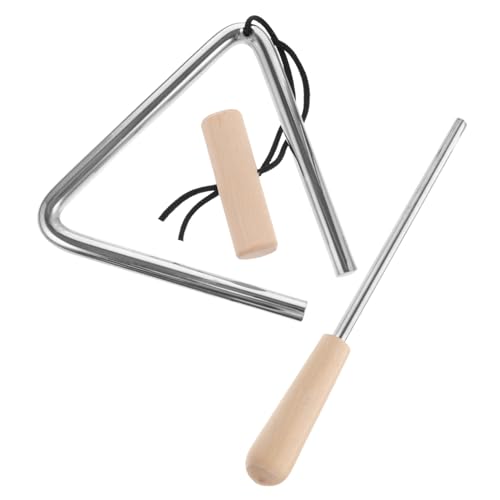 FUNOMOCYA 1Satz Musikalisches Dreiecks Instrument für Erwachsene Holzgriff Fördert Rhythmus und Koordination Percussion für Musiklernen von FUNOMOCYA