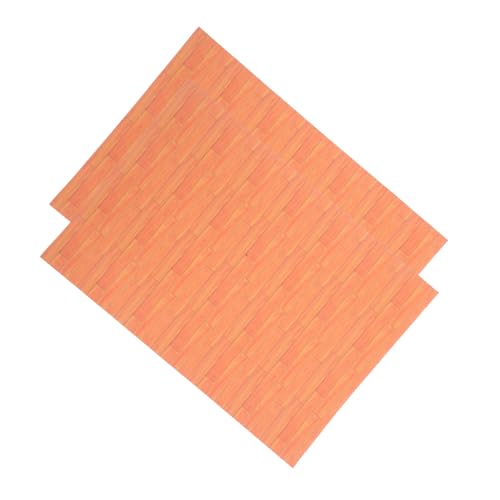 FUNOMOCYA 2 Blätter 1:12 Dollhouse Schlafzimmer Möbel Tapete Miniaturschale Und Stickboden Selbstklebende Dielen Mini Hausbodenblätter von FUNOMOCYA