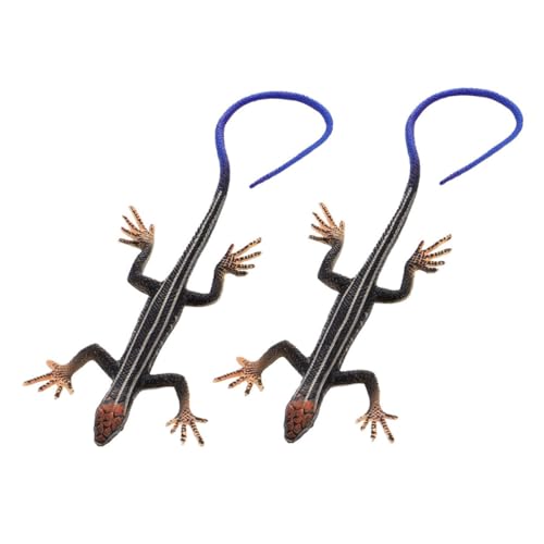 FUNOMOCYA 2 Künstliche Eidechsen aus Langlebigem Kunststoff Realistische Reptilienfigur und Dekoration für Party Schreibtisch Büro Wohnzimmer von FUNOMOCYA