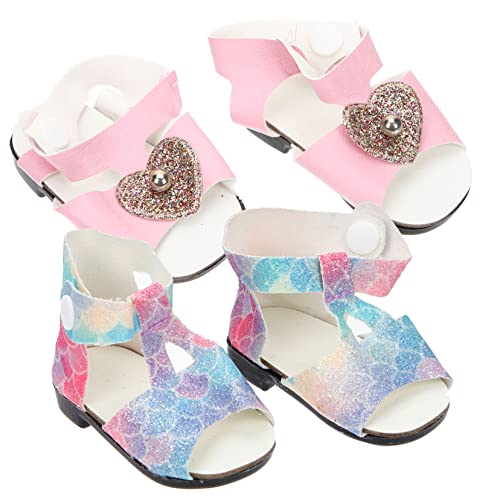 FUNOMOCYA 2 Paare Kreative Puppenschuhe für Dolls Abriebfeste Mini Sommerschuhe Handgefertigte Niedliche Schuhe als Zubehör für Puppenhaus und Kinderspielzeug von FUNOMOCYA
