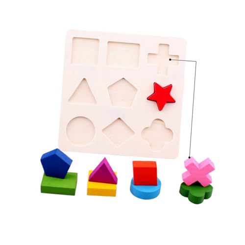 FUNOMOCYA 2 STÜCK Teiliges Holz puzzlespiel Geometrische Formen Lernspielzeug für Frühförderung Formenerkennung Kreative Kognitive Spielplatte Geschenk für Jungen und Mädchen von FUNOMOCYA