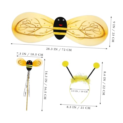 FUNOMOCYA 2 Sätze Bienenkostüm mit Flügeln und Haarreif Leichtes Faschingskostüm für Mädchen Bequemes Halloween Kostüm für Karneval und Kostümparty FUNOMOCYA 2 Sätze Bienenkostüm mit Flügeln und Haarreif Leichtes Faschingskostüm für Mädchen Bequemes Halloween Kostüm für Karneval und Kostümparty von FUNOMOCYA