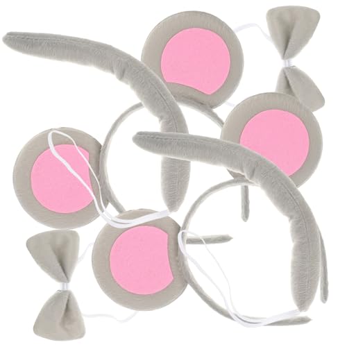 FUNOMOCYA 2 Sätze Halloween Maus Kostüm Set Teilig mit Ohren und Fliege Karneval Accessoires Bequemes Leichtes Mäuse Kostüm für Fasching und Motto Partys von FUNOMOCYA