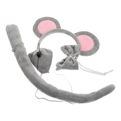 FUNOMOCYA 2 Sätze Maus Kostüm Set mit Realistischem Tier-ohren Haarband Weichem und Schleife Bequemes Wiederverwendbares Tierkostüm Zubehör für Halloween Cosplay Party von FUNOMOCYA