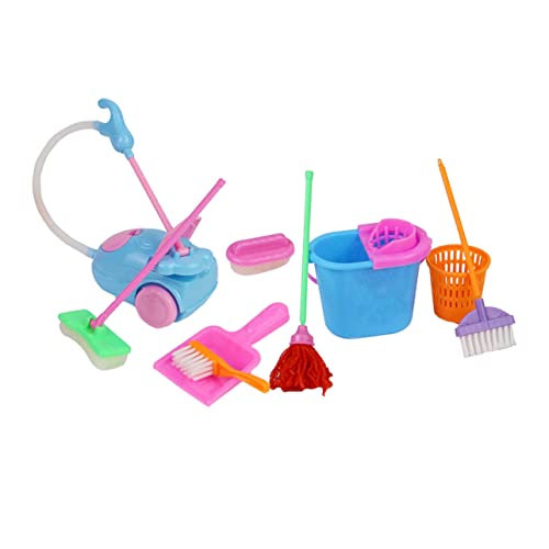 FUNOMOCYA 2 Sätze Miniatur Puppenhaus Reinigungsspielzeug für Mädchen Realistische Putzset Zubehör Leichter Fördert Hausarbeit Übung Bunte Farben Teilig Zufällige Zufällige Farbe von FUNOMOCYA