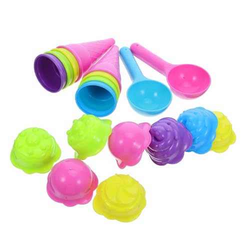 FUNOMOCYA 2 Sätze Sandspielzeug Eiscreme Hörner Sandformen aus Kunststoff Vielseitig als Strandspielzeug und Eistüten Modellierform Robust Leicht zu Reinigen für Sandkasten und Strandspaß von FUNOMOCYA