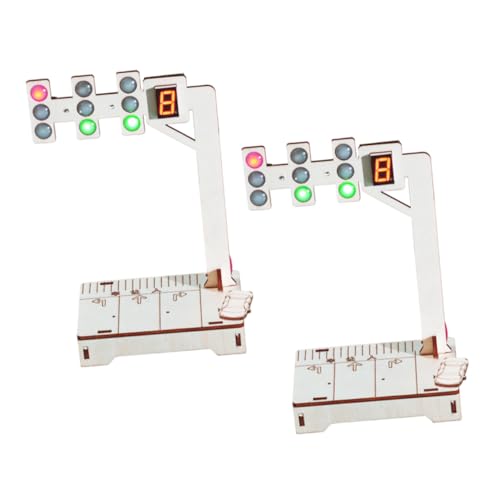 FUNOMOCYA 2 Sätze Stem Holzmodell Ampel Bausatz für Interaktives DIY Verkehrssignal Pädagogisches Wissenschaftsspielzeug Fördert Logisches und Motorische Fähigkeiten Familienaktivität von FUNOMOCYA