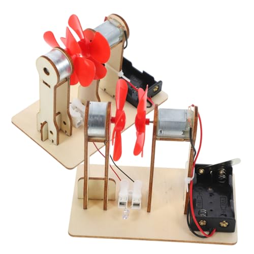 FUNOMOCYA 2 Sätze Windturbinenmaterialien Motor Lernspielzeug Wissenschaftliche Experimente Für Generator Experimentiermodell DIY Modellgenerator Tragbarer Generatormotor Aus Holz von FUNOMOCYA