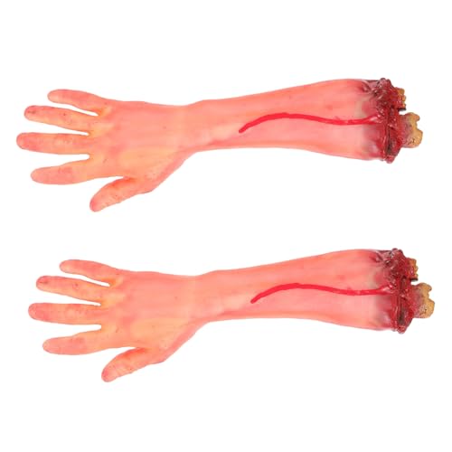 FUNOMOCYA 2 Stck. Realistische Teiliges Fake Abgetrennte Hände Halloween Requisiten Blutige Gebrochene Arme Gruselige Deko für Horrorpartys und Spukhaus Dekoration von FUNOMOCYA