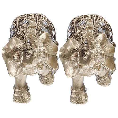 FUNOMOCYA 2 Stück Elefanten Elefantenmänner Kuscheltier Zwerge Feng-Shui-Dekoration für zu Hause Animal Figures hochzeitsdeko gartendeko Elefantenstatue aus Harz Kunstharz Golden FUNOMOCYA 2 Stück Elefanten Elefantenmänner Kuscheltier Zwerge Feng-Shui-Dekoration für zu Hause Animal Figures hochzeitsdeko gartendeko Elefantenstatue aus Harz Kunstharz Golden von FUNOMOCYA