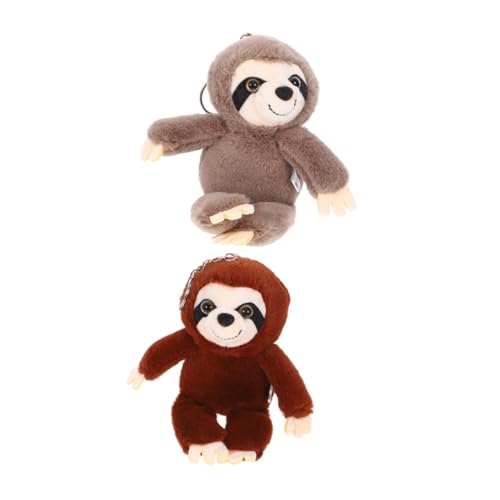 FUNOMOCYA 2 Stück Faultier Plüsch Schlüsselanhänger Kuscheliges Stofftier Anhänger Leicht Tragbar für Schlüssel Taschen Handy Charm Niedliches Faultier von FUNOMOCYA