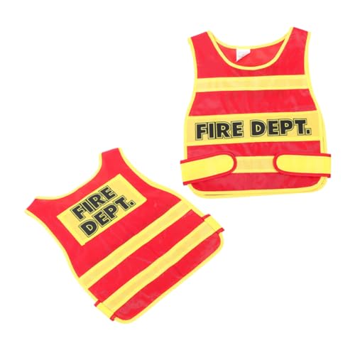 FUNOMOCYA 2 Stück Feuerwehrweste Cosplay Kostüm für Kleinkinder Rollenspiel Zubehör für Feuerwehrmann für Partys und Kreative Aktivitäten von FUNOMOCYA