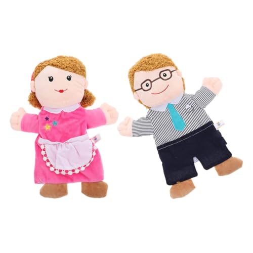 FUNOMOCYA 2 Stück Handpuppen Familie Q Version Papa Weiche Puppen für Erziehung Geschichtenerzählen und Rollenspiele Handspielzeug für Kleinkinder von FUNOMOCYA