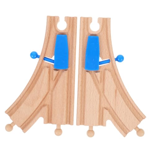 FUNOMOCYA 2 Stück Holz Eisenbahn Weiche Teiliges Set Wechselgleis Zubehör für Holzbahn Kompatibel mit Großen Marken Fördert Kreativität Motorik und Fantasievolles von FUNOMOCYA